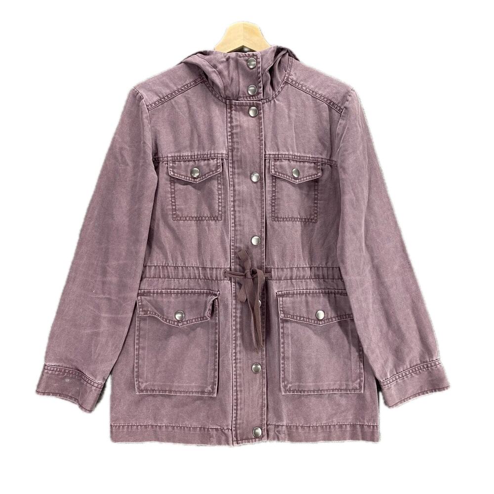 Nordstrom's bp Muted Maroon Hooded Field Utility Cargo Jacket Size Small - Picture 2 of 16